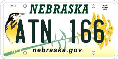 NE license plate ATN166