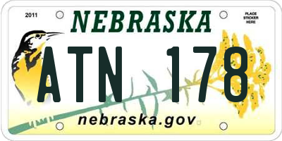 NE license plate ATN178