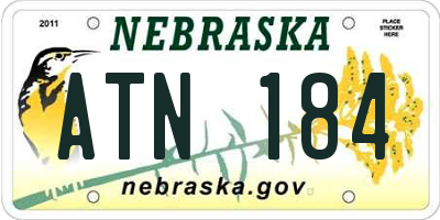 NE license plate ATN184