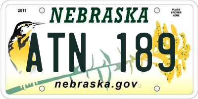 NE license plate ATN189