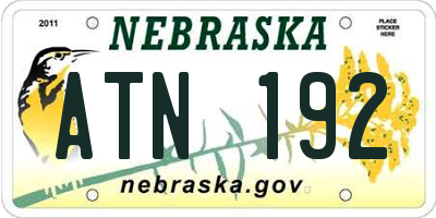 NE license plate ATN192