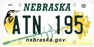 NE license plate ATN195