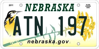 NE license plate ATN197