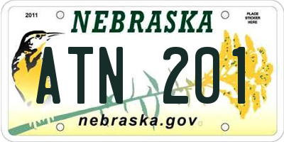 NE license plate ATN201