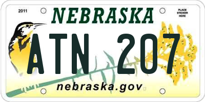 NE license plate ATN207