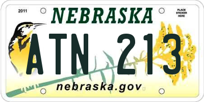 NE license plate ATN213