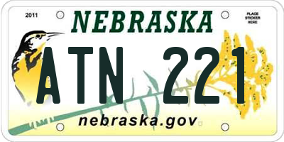 NE license plate ATN221