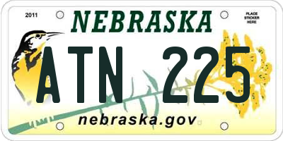 NE license plate ATN225