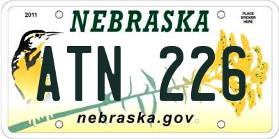 NE license plate ATN226