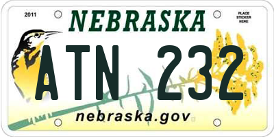 NE license plate ATN232