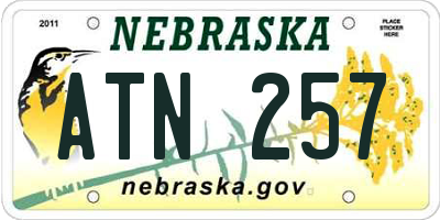 NE license plate ATN257
