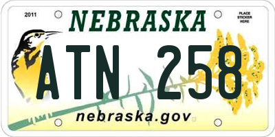 NE license plate ATN258