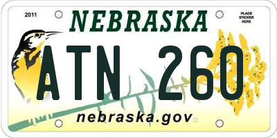 NE license plate ATN260