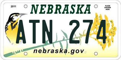 NE license plate ATN274