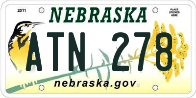 NE license plate ATN278