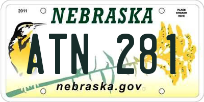 NE license plate ATN281