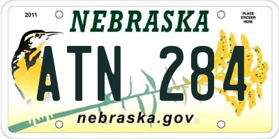 NE license plate ATN284