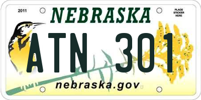 NE license plate ATN301