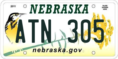 NE license plate ATN305