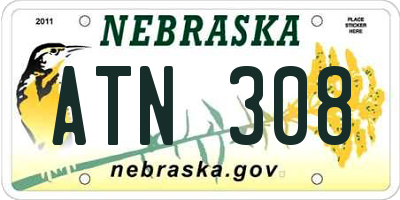 NE license plate ATN308