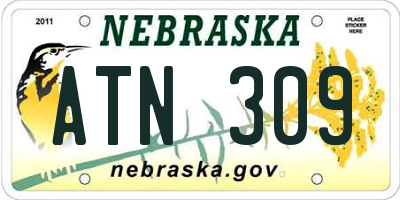 NE license plate ATN309