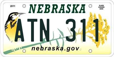 NE license plate ATN311