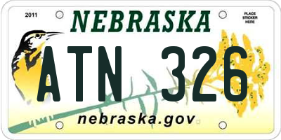 NE license plate ATN326