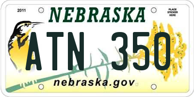NE license plate ATN350