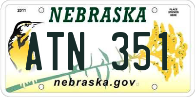 NE license plate ATN351