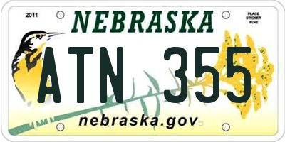 NE license plate ATN355