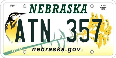 NE license plate ATN357