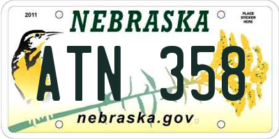 NE license plate ATN358