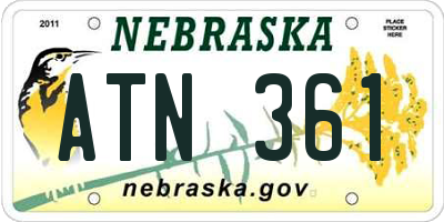 NE license plate ATN361