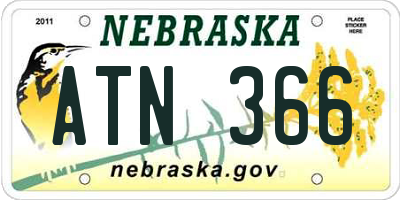 NE license plate ATN366