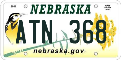 NE license plate ATN368