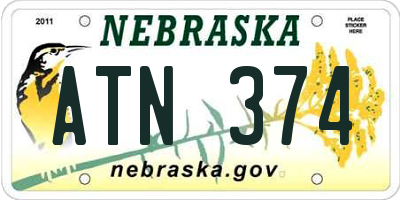 NE license plate ATN374
