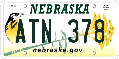 NE license plate ATN378