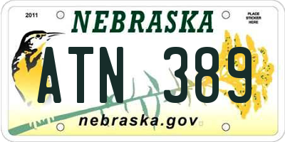 NE license plate ATN389