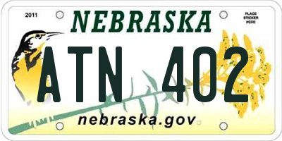 NE license plate ATN402