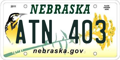 NE license plate ATN403