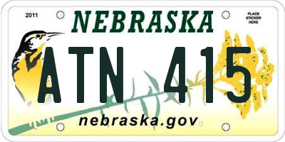 NE license plate ATN415