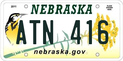 NE license plate ATN416