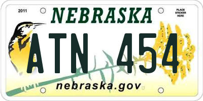 NE license plate ATN454