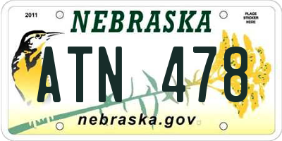 NE license plate ATN478