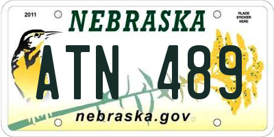 NE license plate ATN489