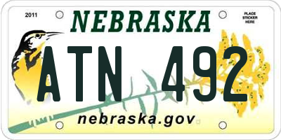 NE license plate ATN492