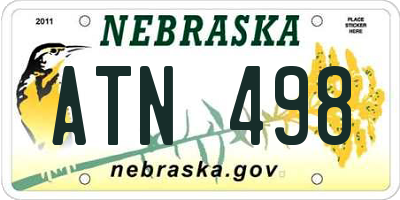 NE license plate ATN498