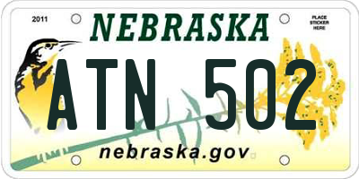 NE license plate ATN502