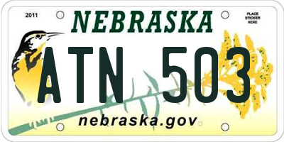 NE license plate ATN503