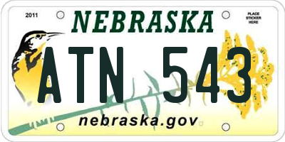 NE license plate ATN543